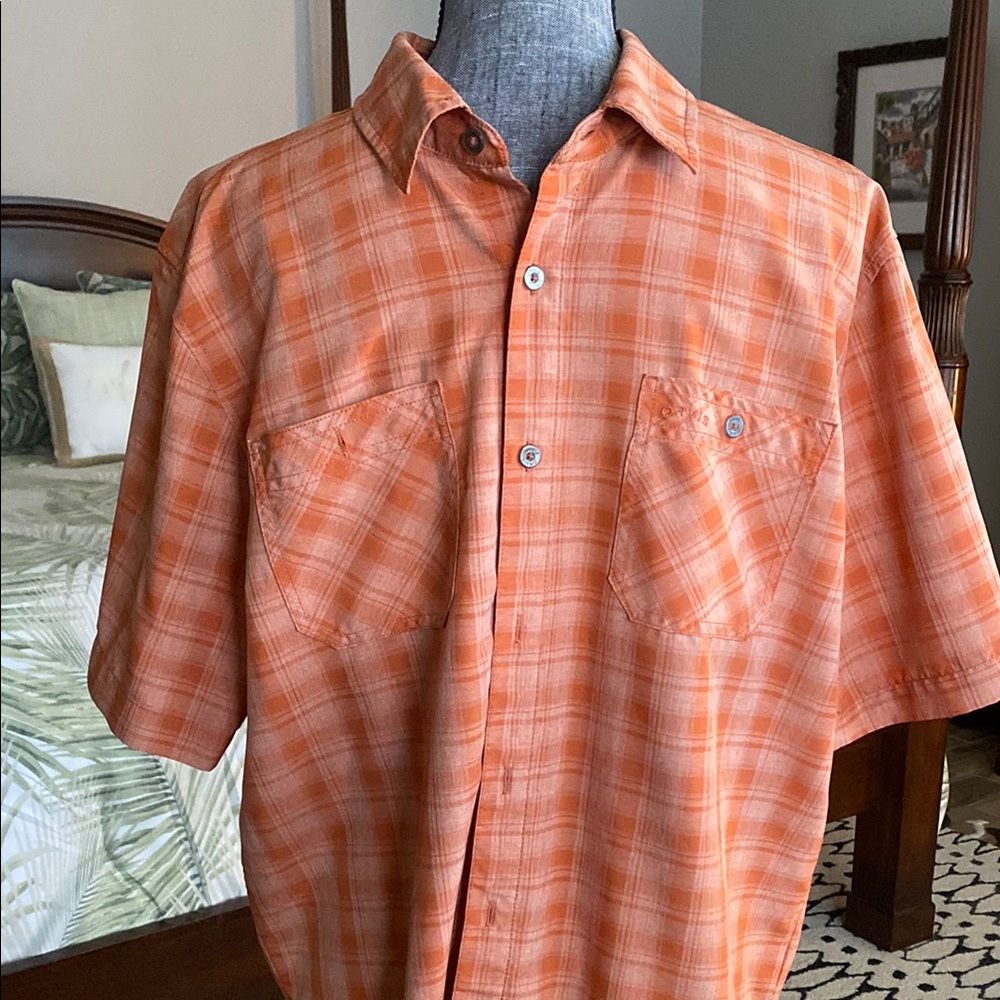 Orvis Orange Casual Button Down Shirt